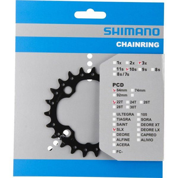 Zębatka Shimano Deore FC-M6000 / FC-M612 22T 64mm czarna