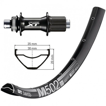 Koło tylne 27,5 Shimano Deore XT FH-M8010 + DT Swiss M502 12x148mm - Boost