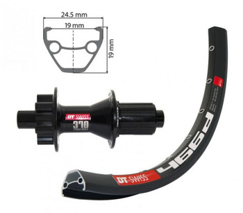 Koło tylne 27,5" DT Swiss 370 oś 12mm + DT Swiss 466D Disc 32H