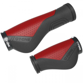 Chwyty rowerowe T-One Ripple Ergo T-GP65 130/90mm czarno-czerwone